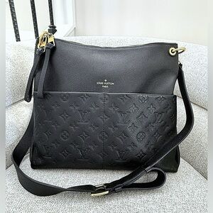 Louis Vuitton Black Embossed Monogram Leather Crossbody Bag